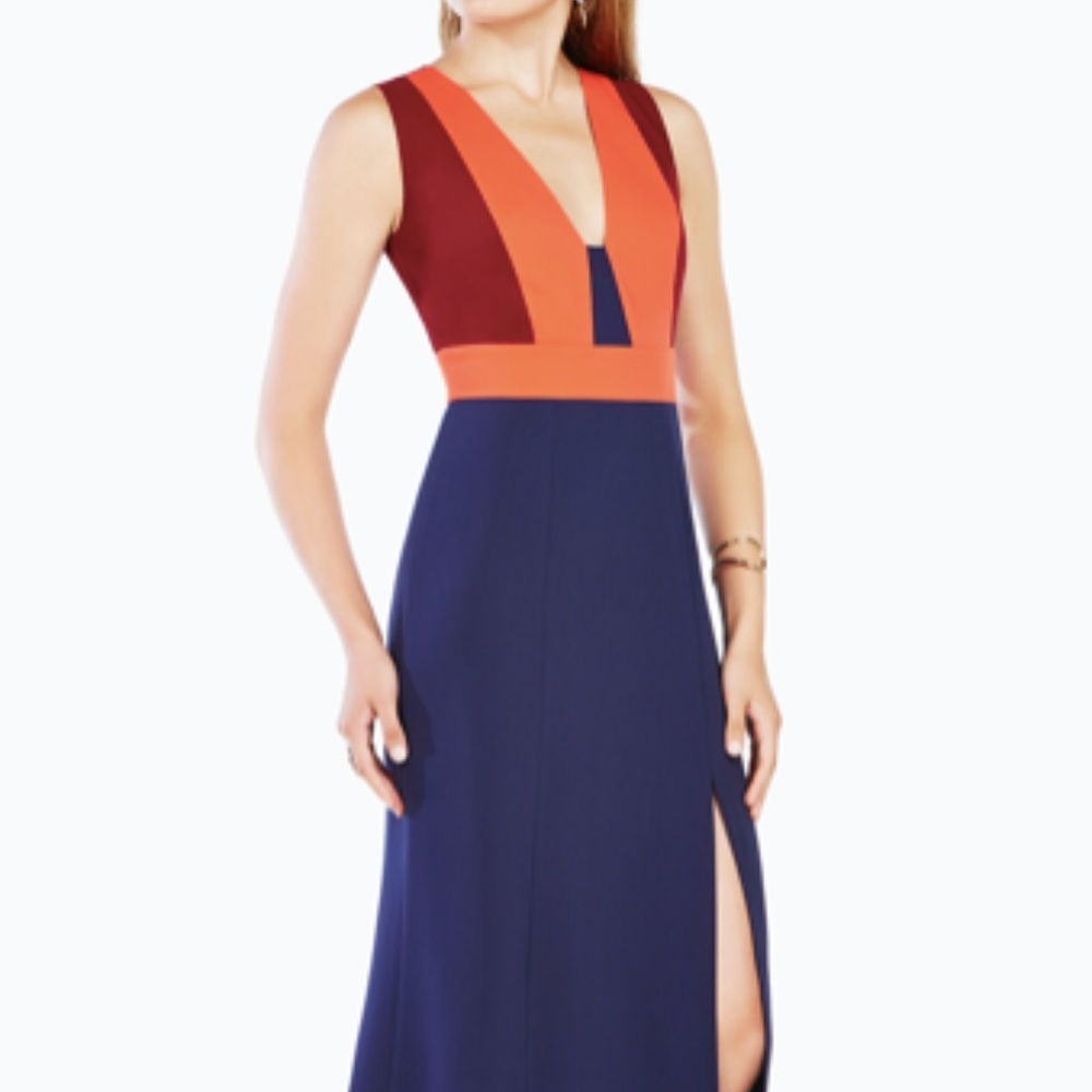 BCBGMaxAzria Natalli Color-Blocked Gown